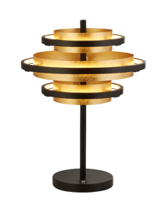 Hive Black/gold Leaf 3lt Led Table Lamp