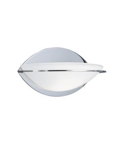 Chrome Glass Curve Wall Light With Glass Diffuser