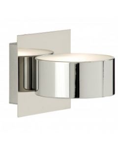 Chrome Circular Wall Light With Square Back Plate & Glass Diffuser 