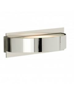  Chrome Half Circle Wall Light With Oblong Back Plate & Glass Diffuser 