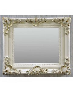 White Swept Frame Bevelled Mirror