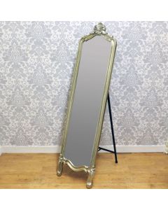 168cm x 44cm Antique Silver Cheval Mirror