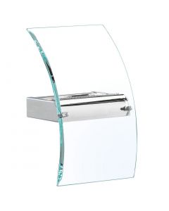 Chrome Wall Light With Curved Bevelled Edge & Glass Diffuser