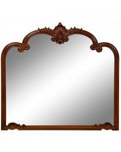 Nutmeg Mahogany Wood Over Mantle Mirror