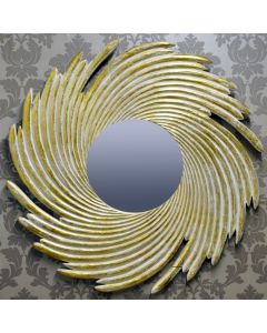 80x80cm Gold Leaf Handcarved Wood Mirror