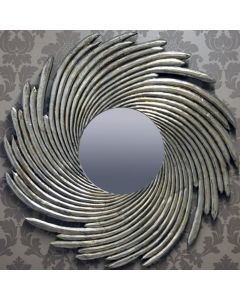 80x80cm Silver Leaf Handcarved Wood Mirror