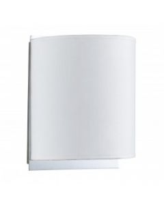  Chrome Wall Light With White Fabric Shade 