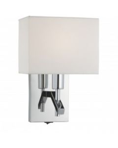  Chrome Wall Light With White Rectangle Shade 