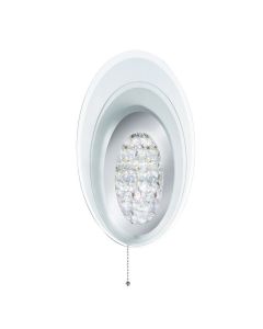 Led Oval Chrome Wall Light With Frosted Glass