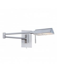 Apothecary Satin Silver Adjustable Swing-arm Wall Light 