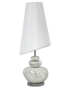 Silver And White Mosaic Pebble Lamp