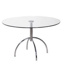 Round Chrome/Glass Dining Table