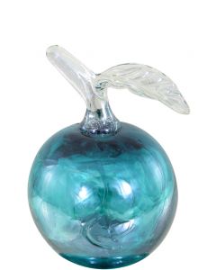 Teal Decorative Glass Apple