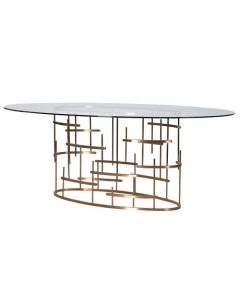 Glass Top Oval Dining Table