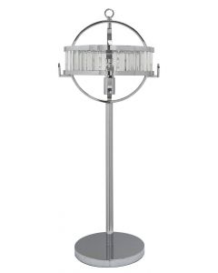 Chrome & crystal Hollywood Table Lamp with clear and chrome Drum Shade