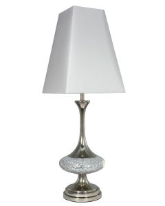 Silver Mosaic Disc Table Lamp