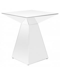 White Glass Pedestal Table