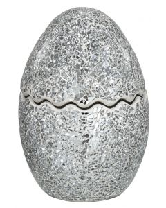 Large Silver Sparkle Mosaic Egg