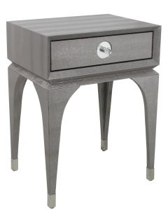 Pewter Faux Snakeskin End Table