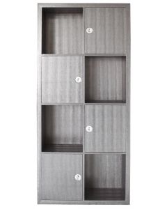 Pewter Faux Snakeskin Leather Bookcase