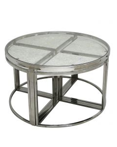 Antique Silver Faux Snake And Glass Coffee Table