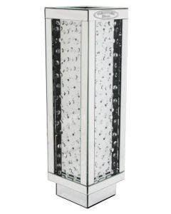 Rosalie Vase In Silver With Mirrored Glass and Crystals