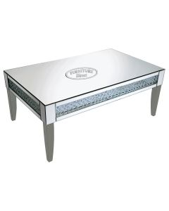Rhombus Silver Mirrored Leg Coffee Table