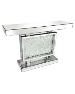  Rhombus Silver Mirrored Console Table
