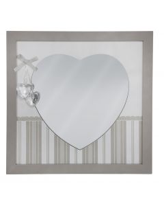 Love Heart Wall Mirror Grey White