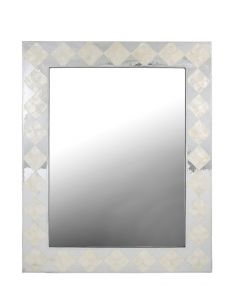 White & Silver Diamond Decorative Wall Mirror