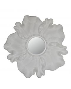 Glossy White Flower Wall Mirror