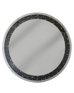 Dakota Black Gem Round Wall Mirror