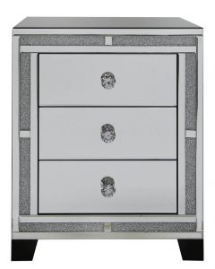 Milano Mirror 3 Drawer Bedside Cabinet