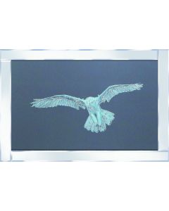Snowy Owl on Mirrored Frame 