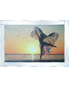Dancing Lady on Mirrored Frame