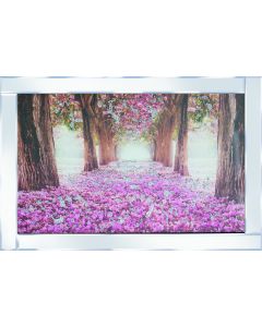 Pink Flower bed with Trees