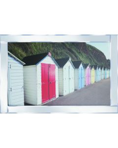 Beach Cabins on Mirrored Frame