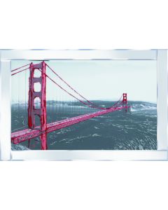 Golden Gate Bridge on Mirrored Frame 