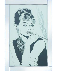 Audrey Hepburn on Mirrored Frame