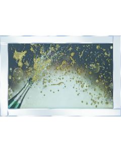 Champagne Explosion on Mirrored Frame