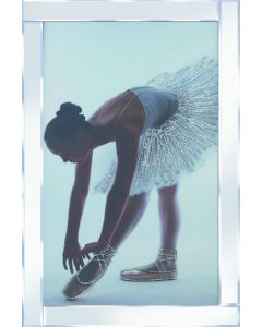 Silver Glitter Ballerina on Mirrored Frame