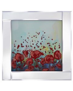 Abstract Flowers on Mirrored Frame