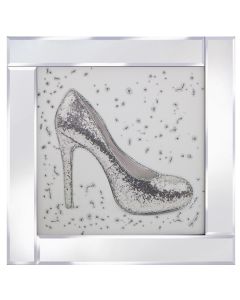 Glitter shoe on Mirrored Frame