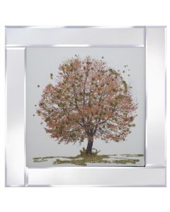 Red Oak Tree on Mirrored Frame