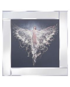 Floating Angel on Mirrored Frame