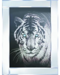 Tiger on Mirrored Frame