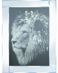 Lion Head on Mirrored Frame