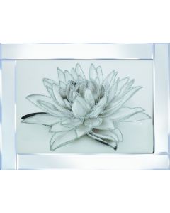 White Flower on Mirrored Frame