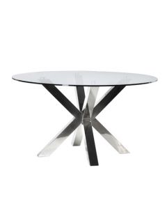 Terano Steel/Glass Round Dining Table