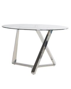 Terano Glass Dining Table With Steel Legs
